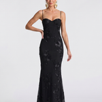 Casmae | Embroidered Strap Fitted Maxi Dress