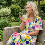 Daldra | Flutter Sleeve Gathered Waist Floral Print Midi Dress