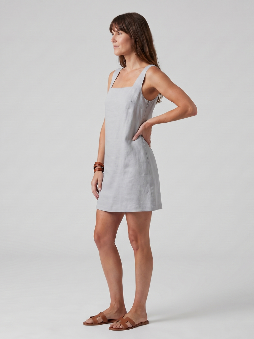 Zara | Square Neck Clean Silhouette Mini Dress