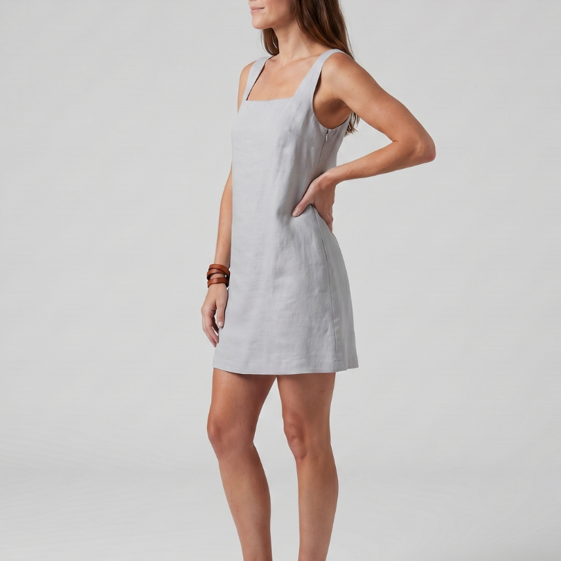 Zara | Square Neck Clean Silhouette Mini Dress