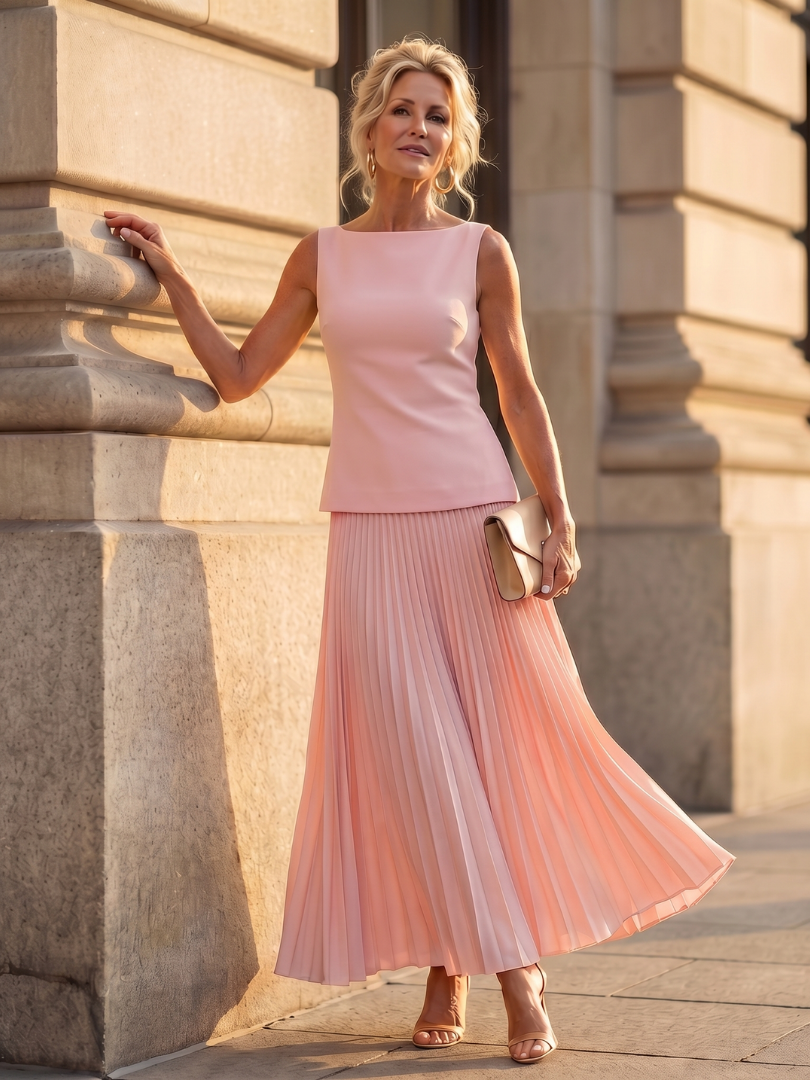 Thealia | Structured Bodice Pleated Skirt Set