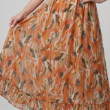 Marwyn | Spaghetti Strap Abstract Print Midi Dress