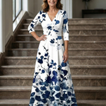 Liasette | Cross Wrap Neck Midi Dress