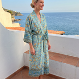 Fiossa | Floral Satin Wrap Lounge Robe