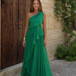 Vidalette | One Shoulder Ruffle Maxi Dress