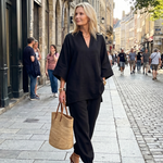 Perrina | V Neck Tunic Gathered Trouser Set