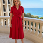 Laebeth | Collared Wrap Waist Midi Dress
