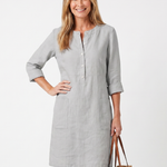 Haletta | Button Front Sleeve Knee Length Dress