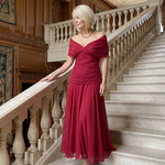 Calmarie | Off Shoulder Flow Midi Dress
