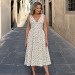 Dalrose | Sleeveless Floral V Neck Midi Dress