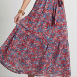 Tesdra | High Neck Floral Tiered Midi Dress