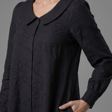 Eloney | Button Front Collar Knee Length Dress