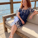 Gretala | Short Sleeve Floral Border Mini Dress