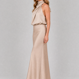 Taliana | Sleeveless Draped Neck Midi Dress