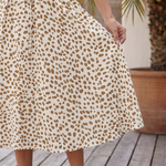 Milrin | Printed Button Front Belted Midi Dress