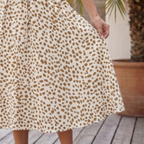 Milrin | Printed Button Front Belted Midi Dress