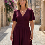 Corada | Flutter Sleeve V Neck Mini Dress