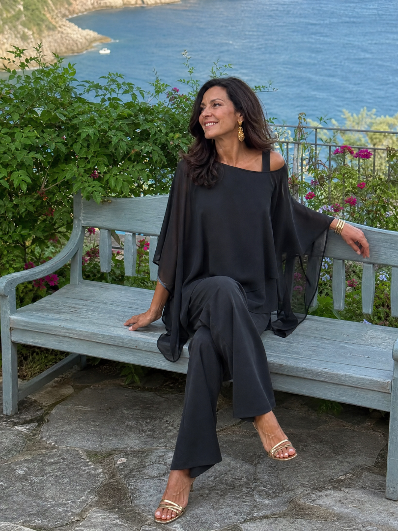 Taliadra | Layered Asymmetrical Two Piece Pant Set