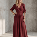 Wrennamae | Cross Front Wide Leg Jumpsuit
