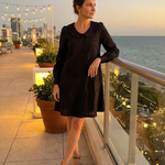 Eloney | Button Front Collar Knee Length Dress