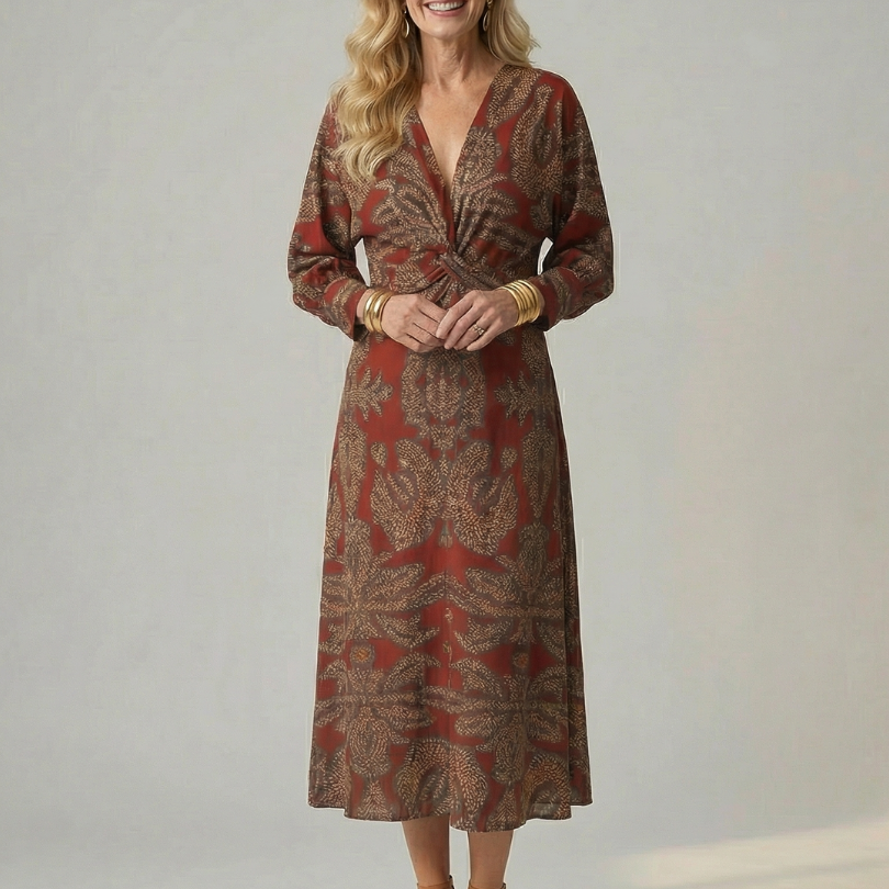 Linnsette | Natural Wrap Midi Dress