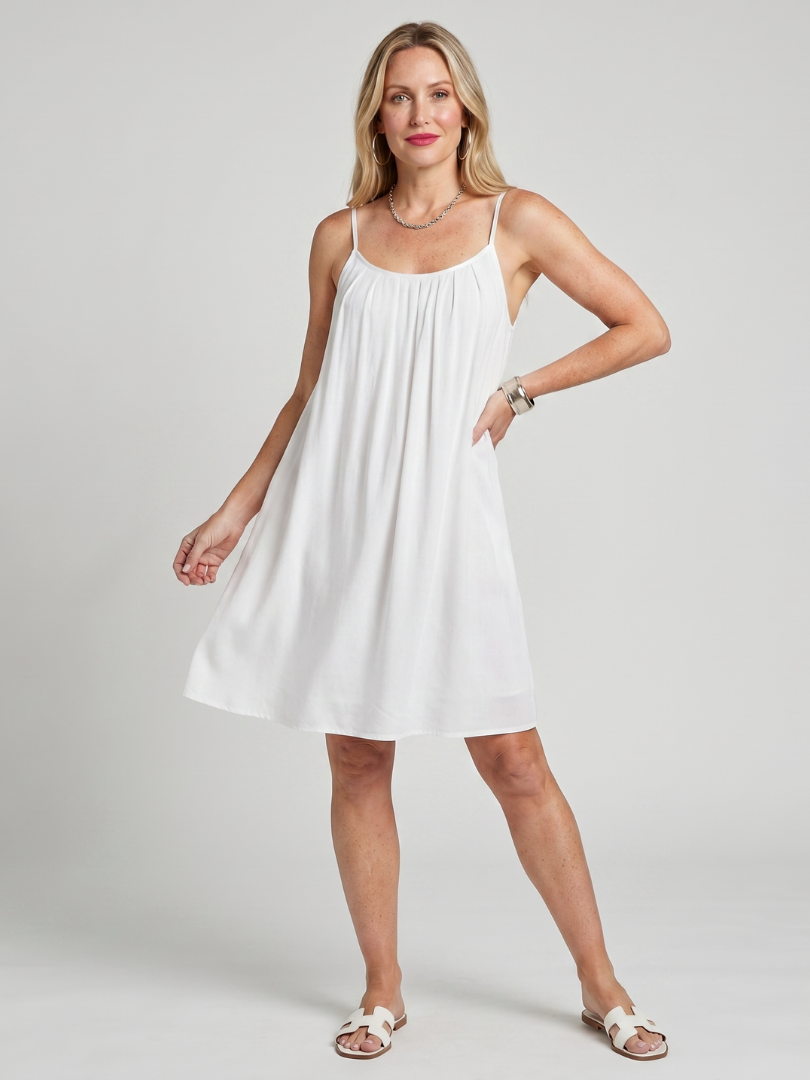 Maemarie | Spaghetti Strap Open Back Knee Length Dress