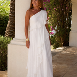 Vidalette | One Shoulder Ruffle Maxi Dress