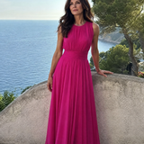 Hiladra | Sleeveless Gathered Waist Midi Dress