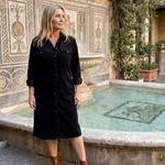Kalney | Long Sleeve Patch Pockets Midi Dress