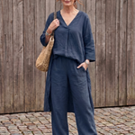 Penwynne | Loose Tunic Top Wide Leg Pant Set