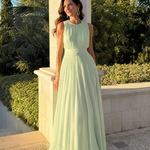 Hiladra | Sleeveless Gathered Waist Midi Dress