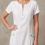 Callabelle | Zip Neck Pocket Detail Knee Length Dress