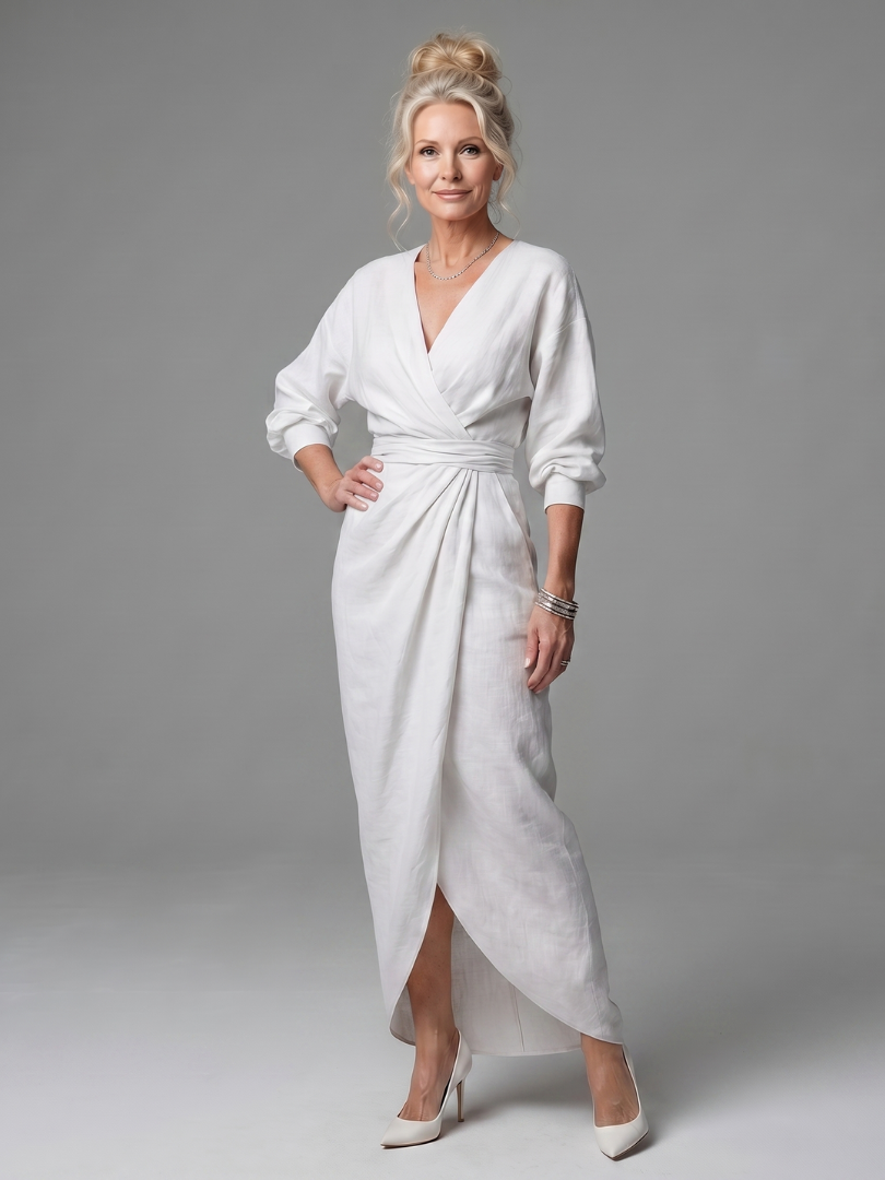 Giandra | Diagonal Drape Maxi Dress