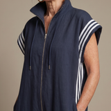 Mirania | Zip Front Stripe Panel Jumpsuit