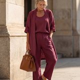Theassa | Three Piece Relaxed Top Pant Set