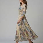 Liasette | Cross Wrap Neck Midi Dress