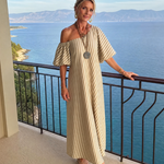 Vesrose | Striped Empire Waist Midi Dress