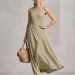 Corthea | Asymmetric Layered Round Neck Maxi Dress
