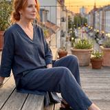 Penwynne | Loose Tunic Top Wide Leg Pant Set