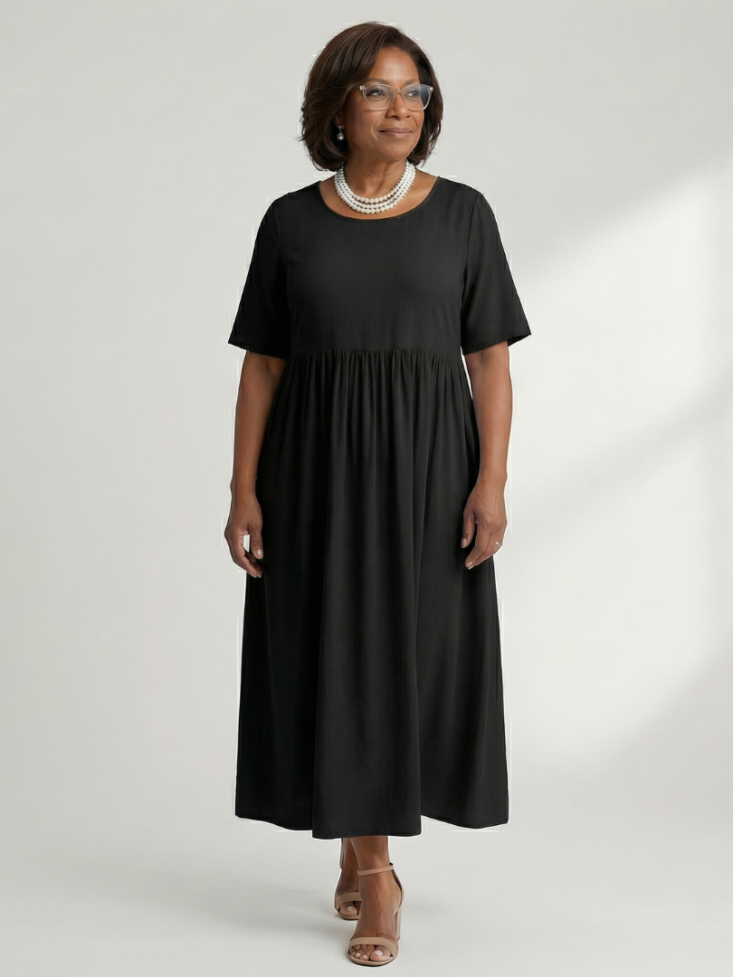 Verdra | Simple Gather Midi Dress