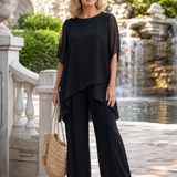 Surisette | Layered Chiffon Two Piece Pant Set