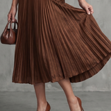 Mirna | Pleated Waistline Stripe Midi Dress
