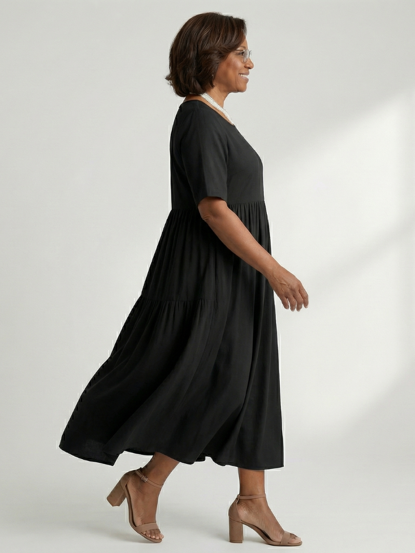 Verdra | Simple Gather Midi Dress