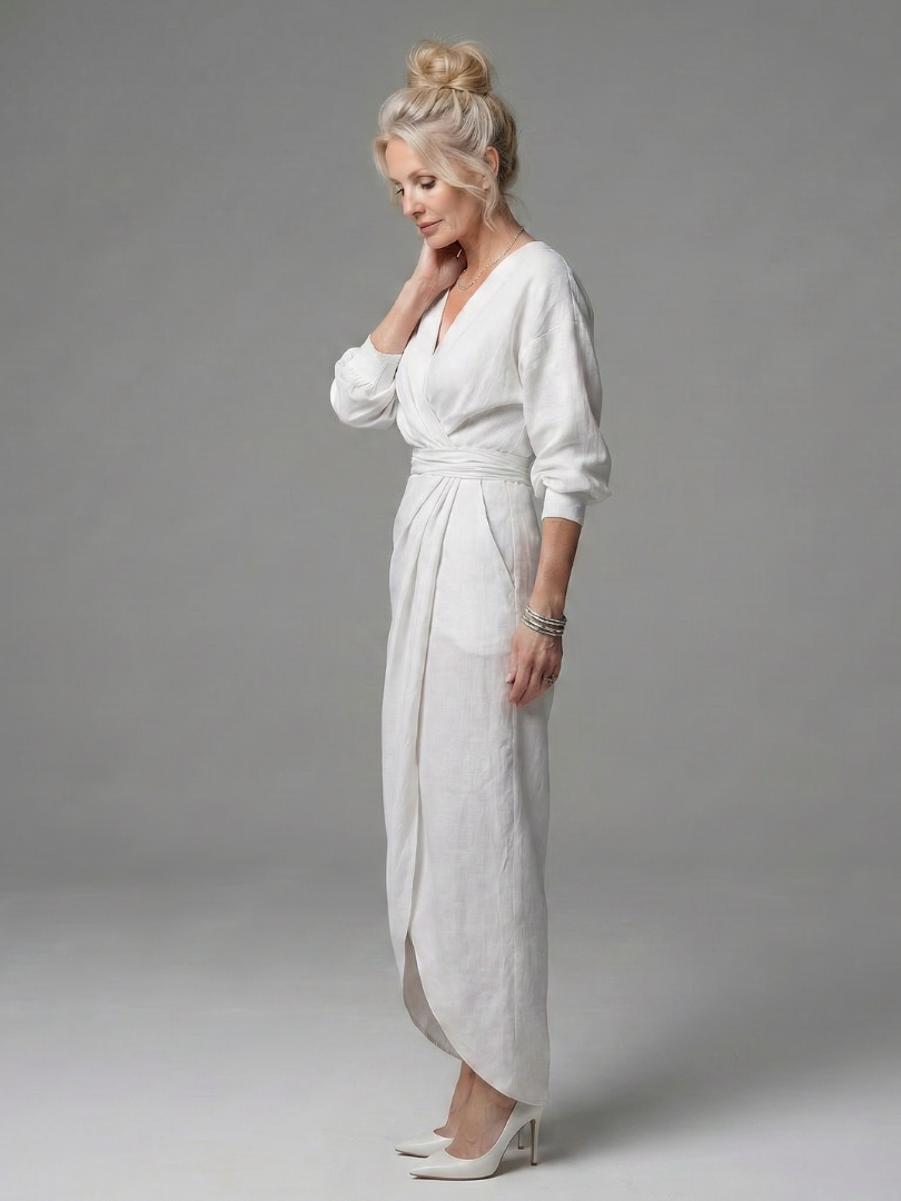 Giandra | Diagonal Drape Maxi Dress