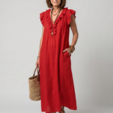 Temrose | Sleeveless Ruffle Trim Midi Dress