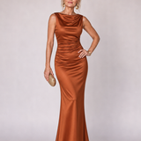 Talette | Sleeveless Boat Neck Fitted Maxi Dress