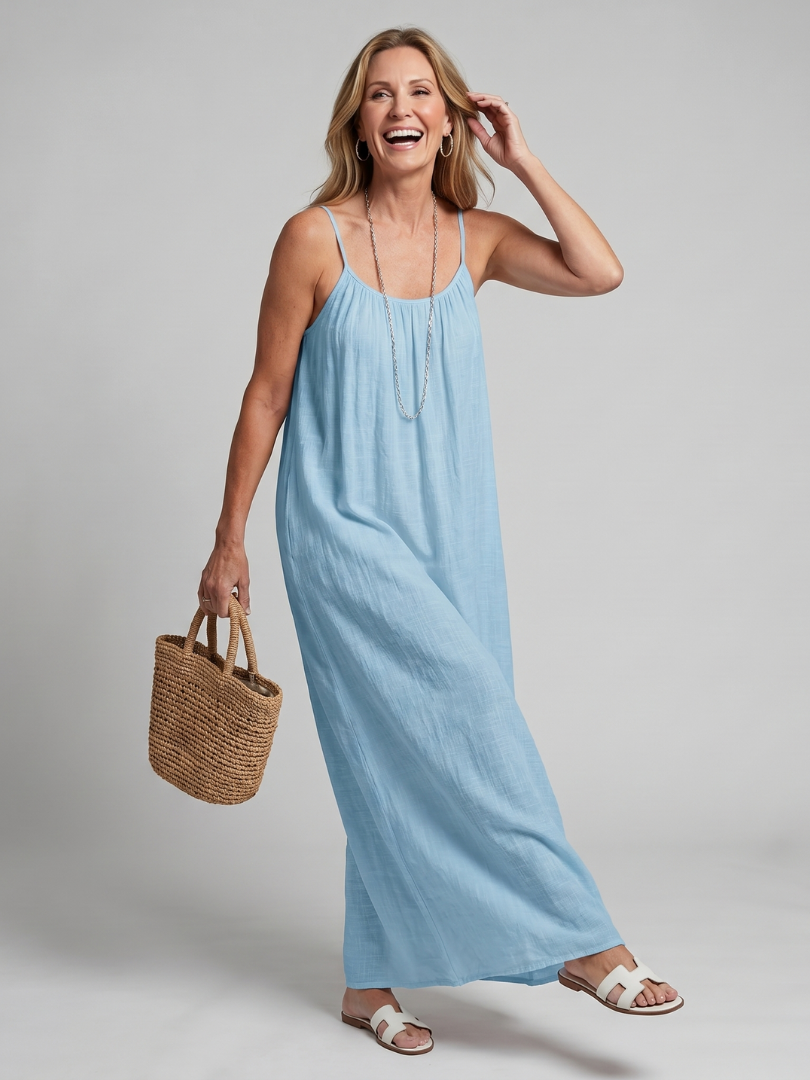 Lunine | Gathered Neckline Silhouette Loose Lounge Dress