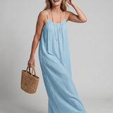 Lunine | Gathered Neckline Silhouette Loose Lounge Dress