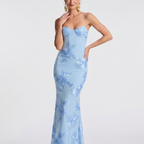 Casmae | Embroidered Strap Fitted Maxi Dress