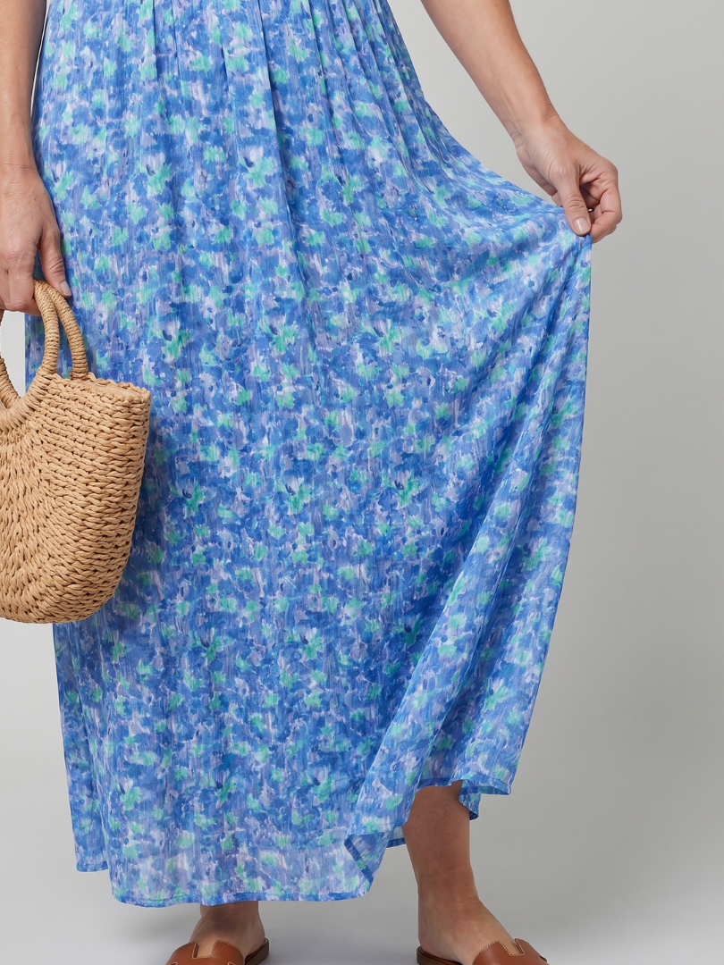 Mirawynne | Short Sleeve Ditsy Floral Print Midi Dress